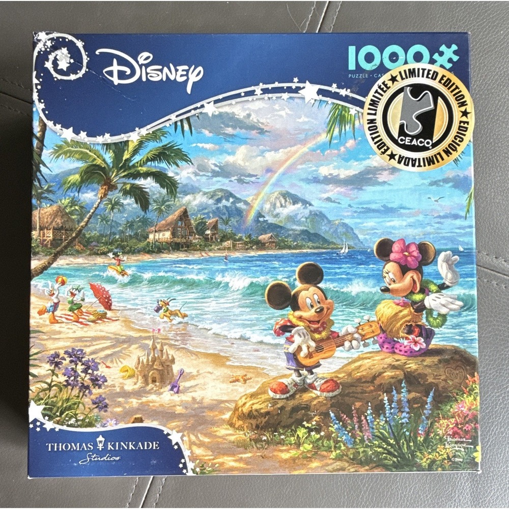Disney Thomas Kinkade Mickey & Minnie in Hawaii 1000 Pc Puzzle Limited Sealed